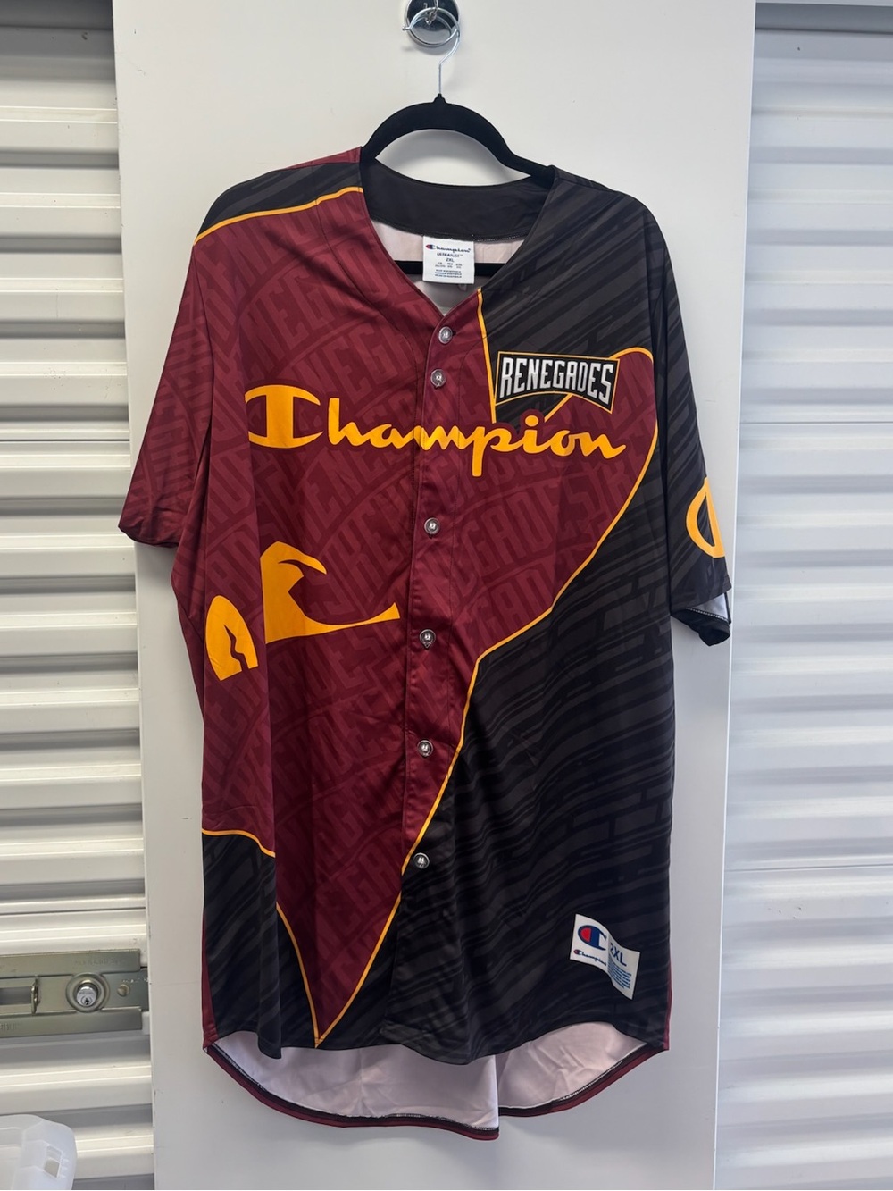 Champion Maroon, Black and Gold Renegades Baseball Jersey - Picture 1 of 5